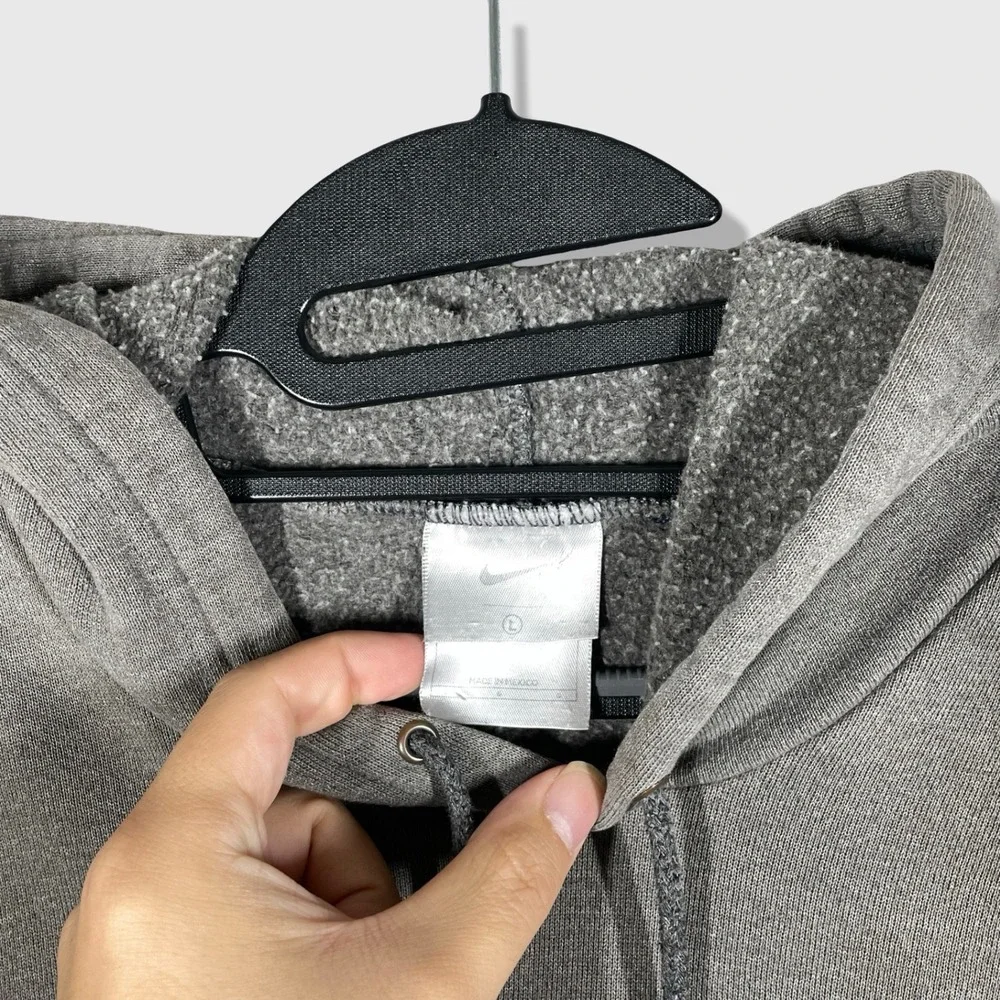 Nike Hoodie Mens Large Gray Vintage Center Swoosh Pullover Sweatshirt Streetwear